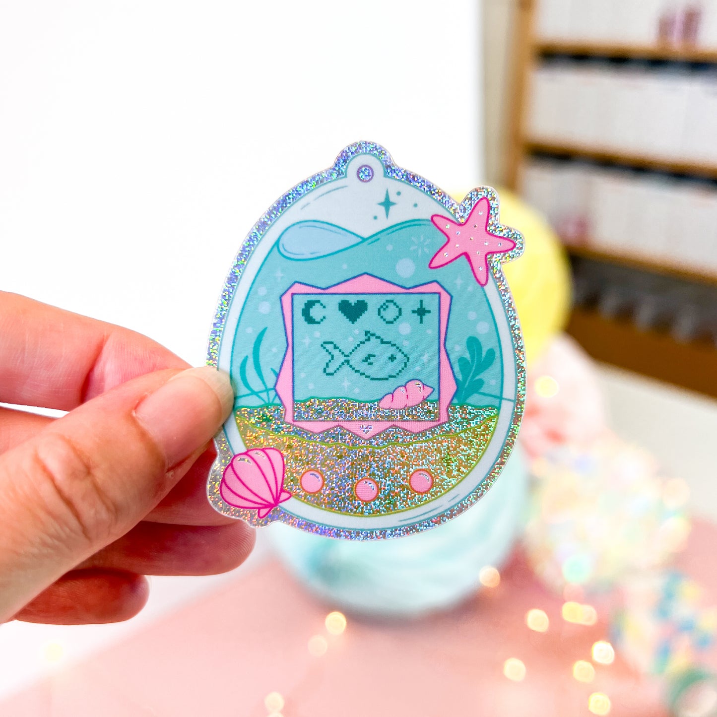 Digital Aquarium Pixie Dust Glitter Vinyl Sticker