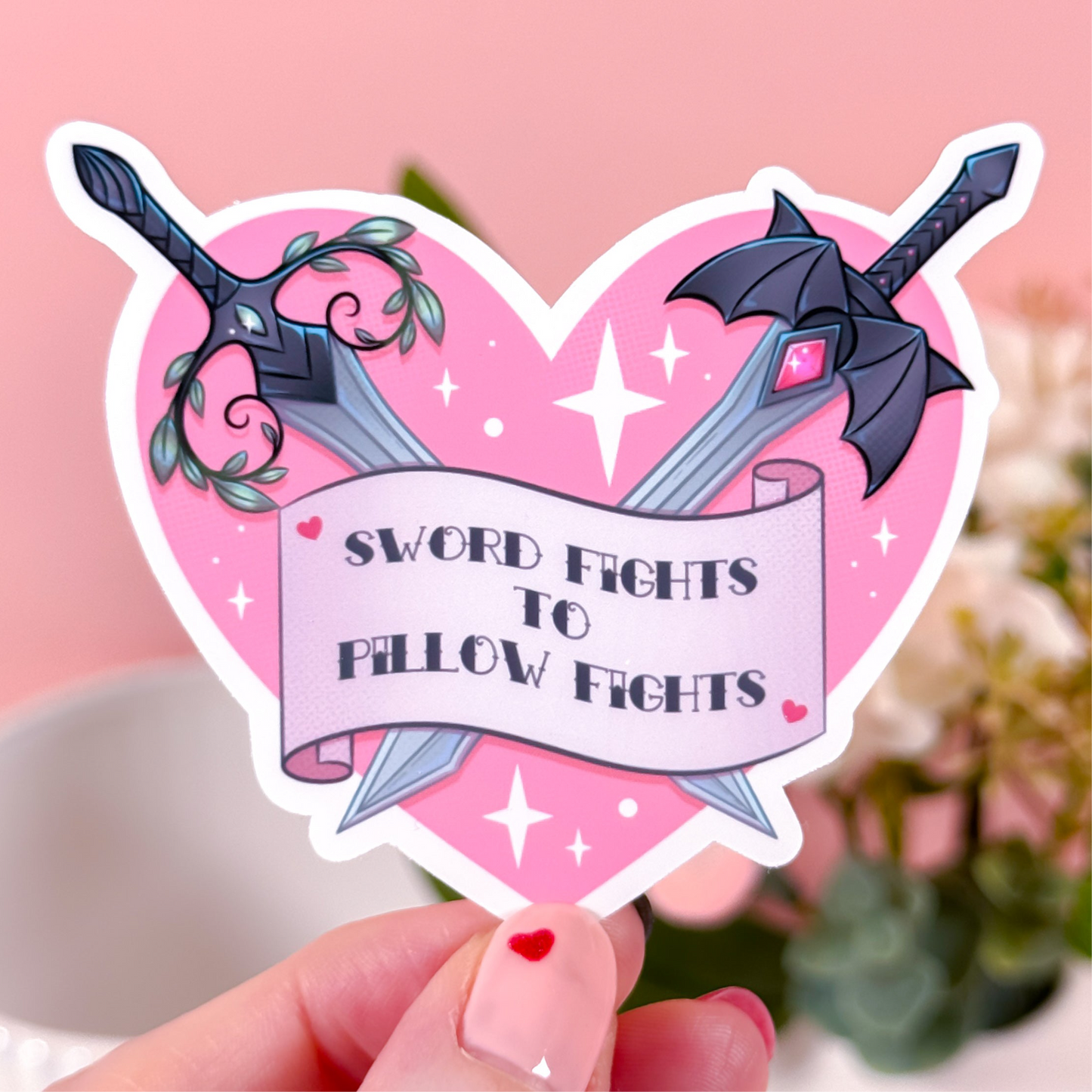 Sword Fights to Pillow Fights Vinyl Sticker