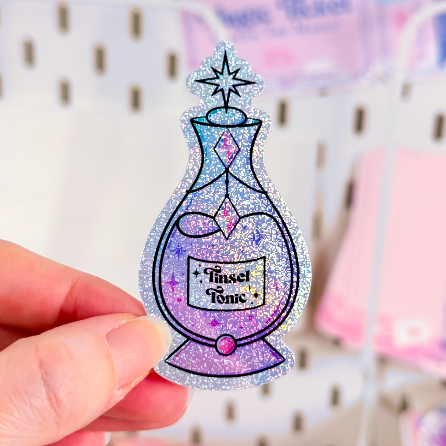 Tinsel Tonic Potion Holographic Glitter Vinyl Sticker