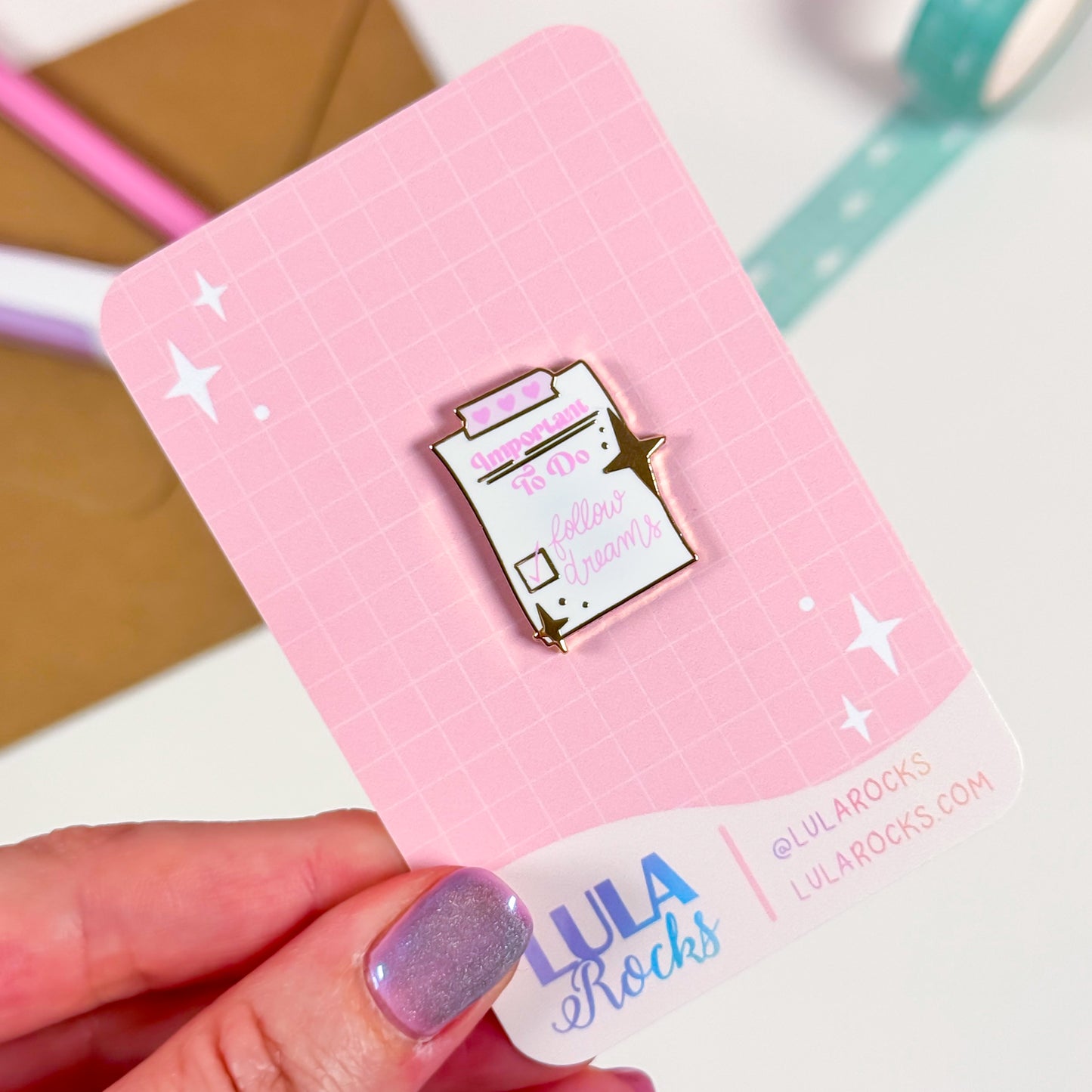 Important: Follow Dreams Enamel Pin