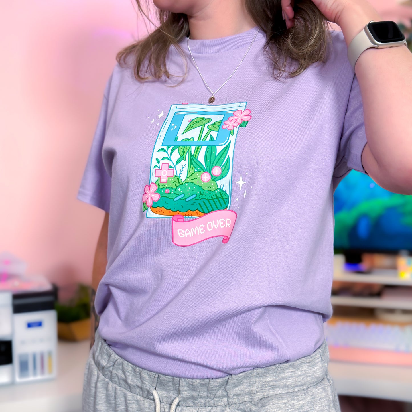 Game Over Terrarium T-Shirt Dreamy Lilac
