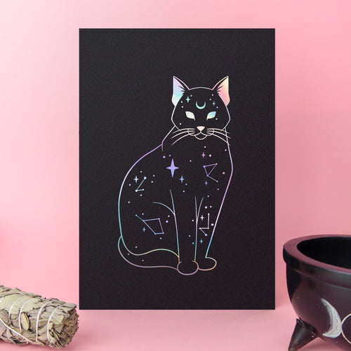 Mystic Cat Foil Art Print
