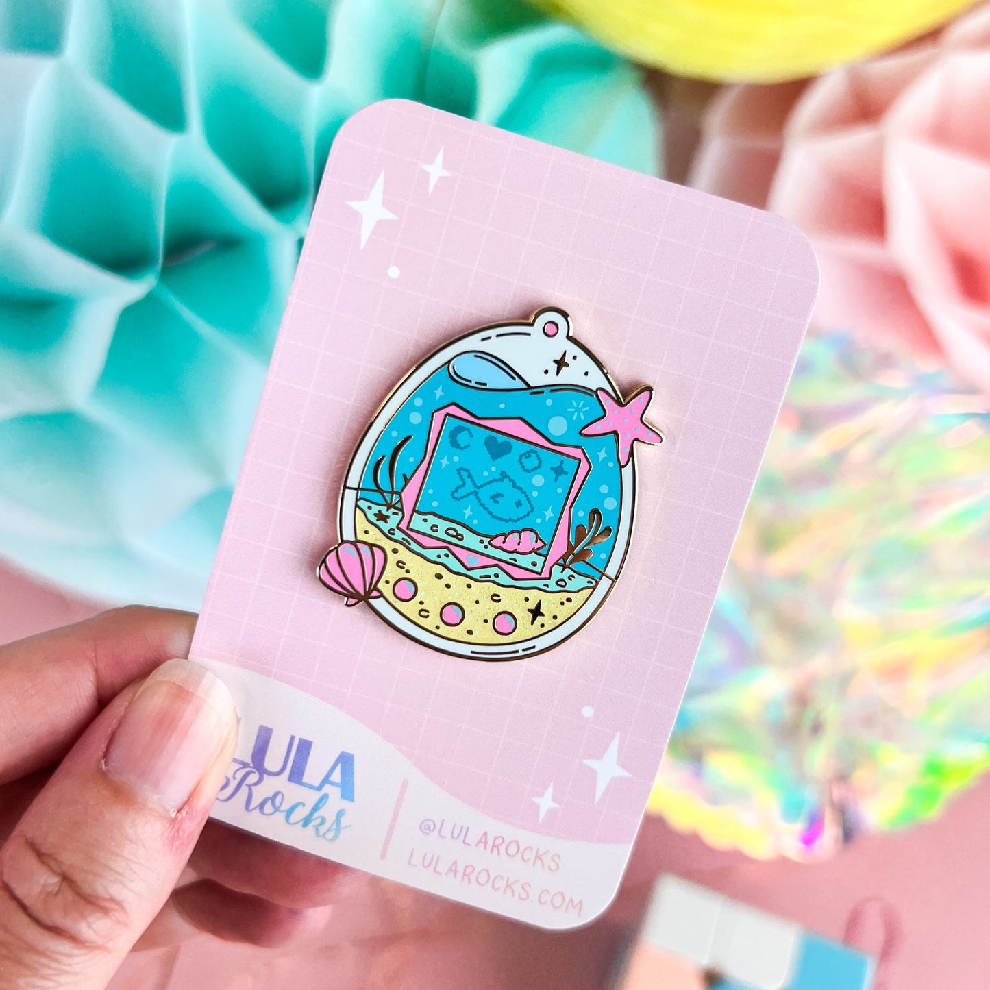 Digital Aquarium Enamel Pin