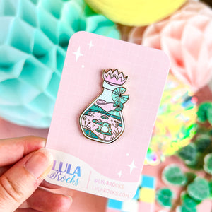 Bottled Frog UV Glow Enamel Pin