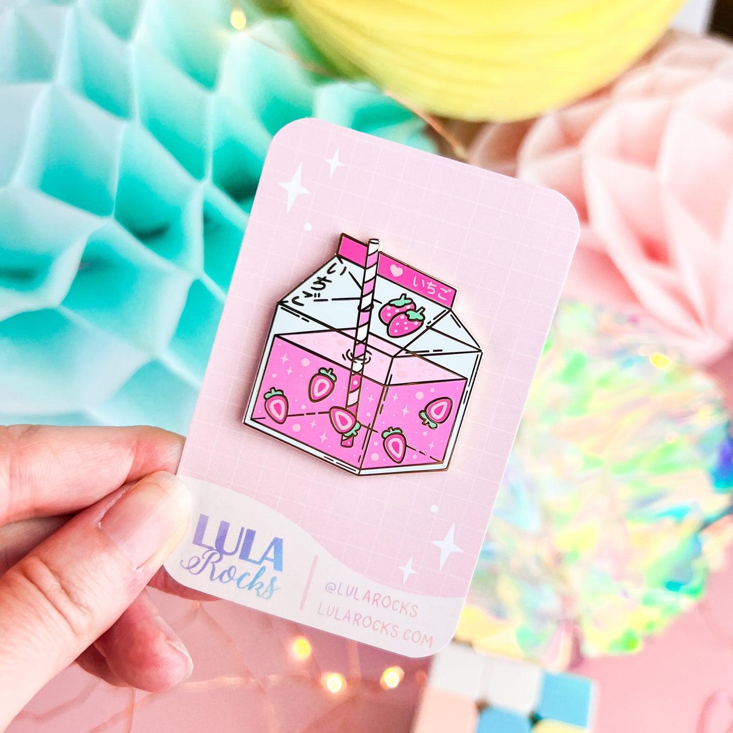 Strawberry Milk Enamel Pin