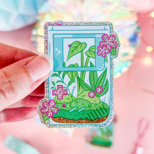 Terrarium Game Glitter Vinyl Sticker