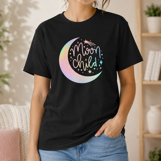 Moon Child Holographic Vinyl T-Shirt