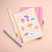 Load image into Gallery viewer, Colourful Mushrooms Planner Sticker Sheet