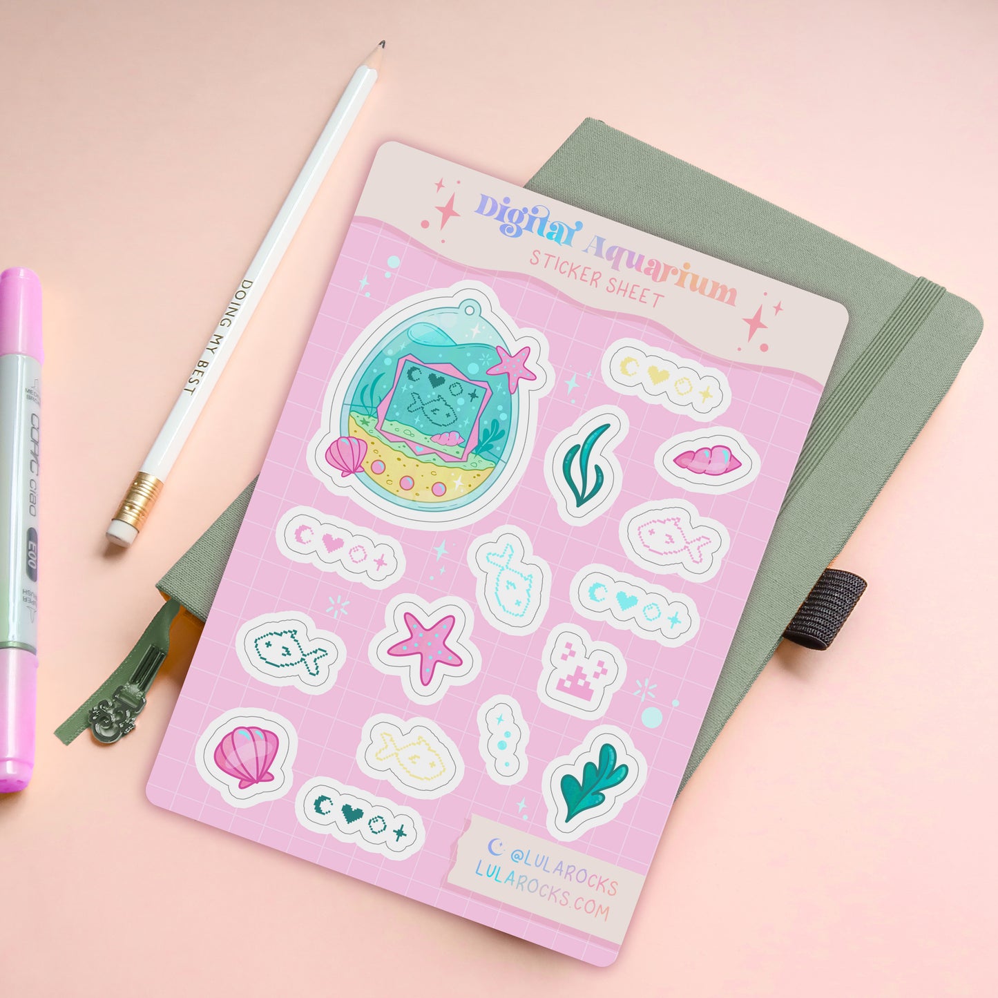 Digital Aquarium Planner Sticker Sheet