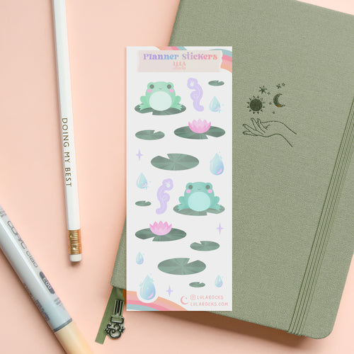 Cute Frogs Planner Sticker Sheet