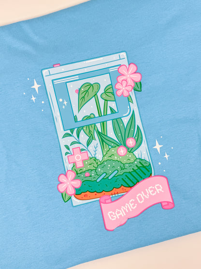 SUPER SECONDS | Game Over Terrarium T-Shirt Sky Blue
