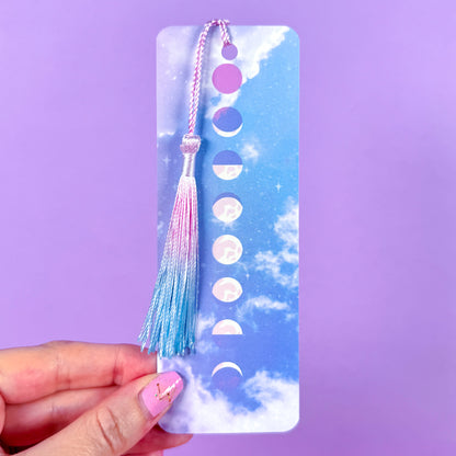 Pastel Moon Phase Tassel Bookmark