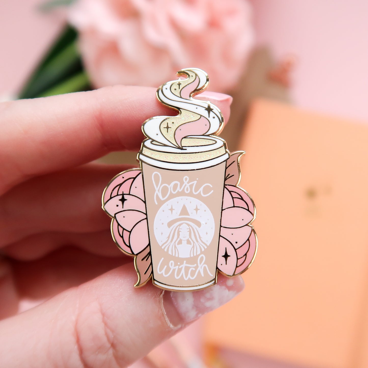 Basic Witch Coffee Enamel Pin