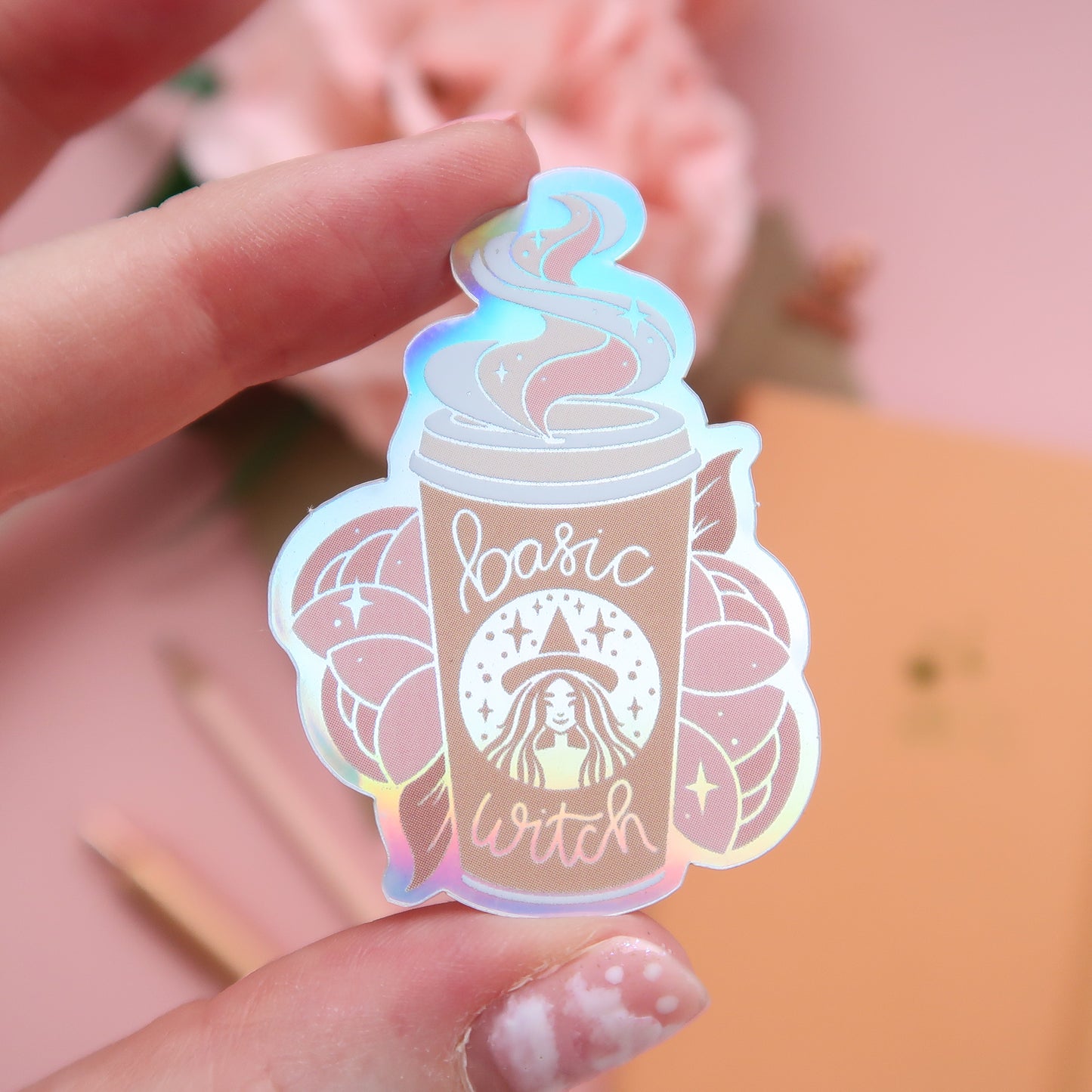 Basic Witch Coffee Holographic Sticker