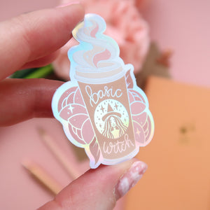 Basic Witch Coffee Holographic Sticker
