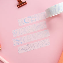 Load image into Gallery viewer, Witchy Delights White Holographic Silver Foil Washi Tape