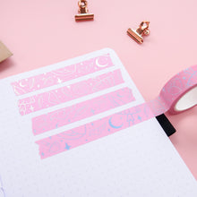 Load image into Gallery viewer, Witchy Delights Pink Holographic Silver Foil Washi Tape