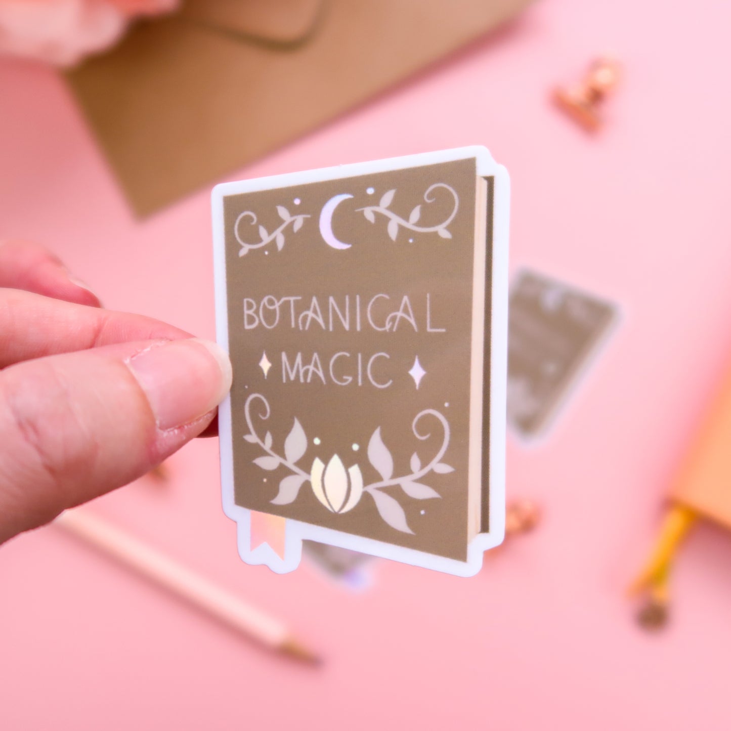 Botanical Magic Book Holographic Sticker