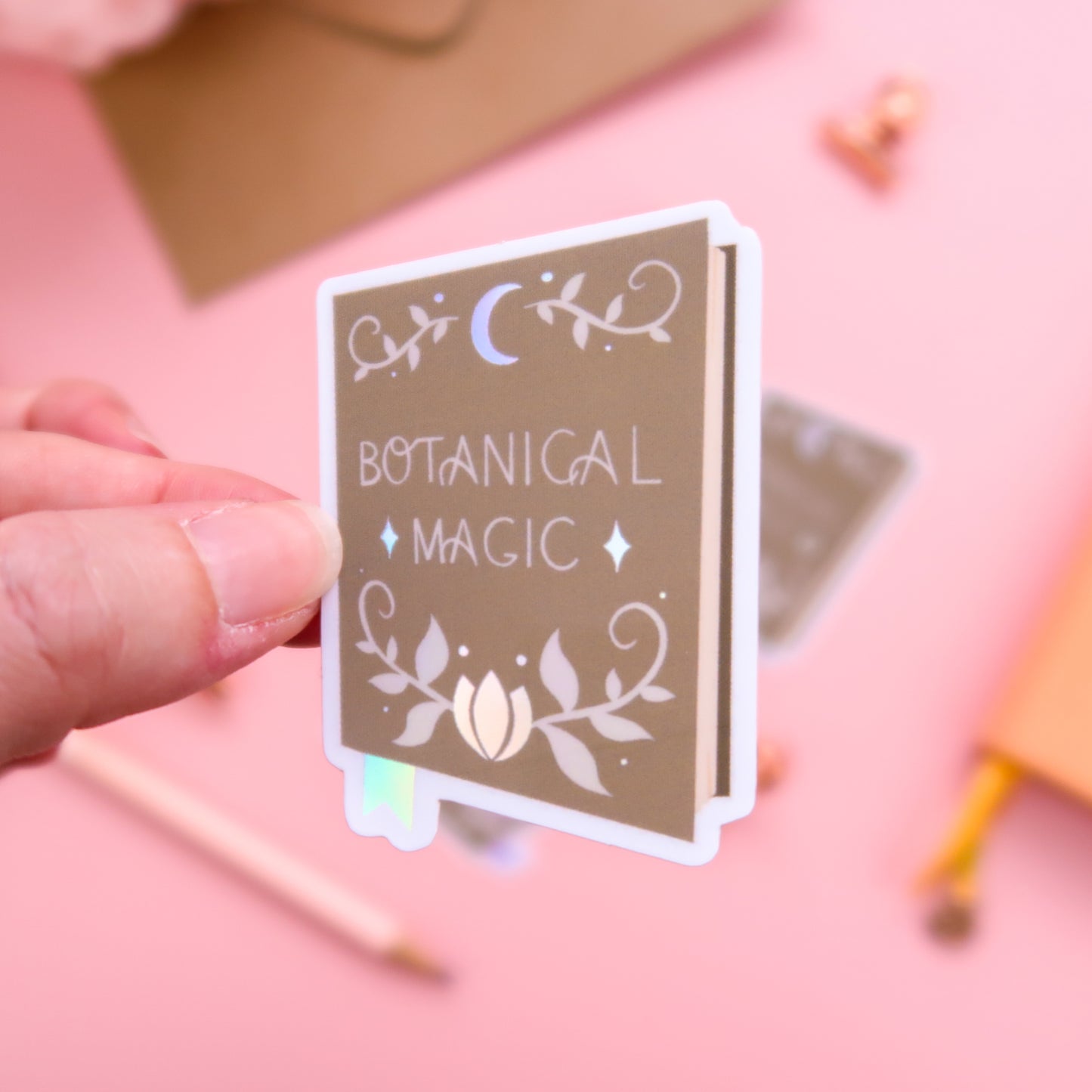 Botanical Magic Book Holographic Sticker