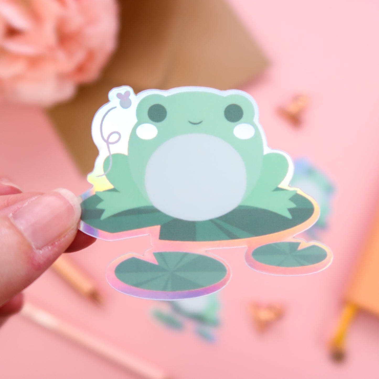 Cute Frog Holographic Sticker