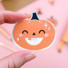 Load image into Gallery viewer, Cute Pumpkin Holographic Sticker