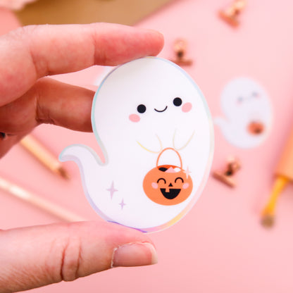 Cute Ghost Holographic Sticker