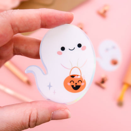 Cute Ghost Holographic Sticker