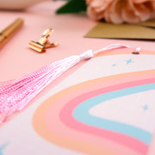 Load image into Gallery viewer, Rainbow Doodles Tassel Bookmark