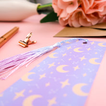 Load image into Gallery viewer, Moons and Constellations Tassel Bookmark