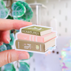 Botanical Magic Book Stack Holographic Sticker