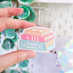 Bookish Stack Holographic Sticker