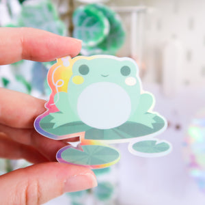 Cute Frog Holographic Sticker