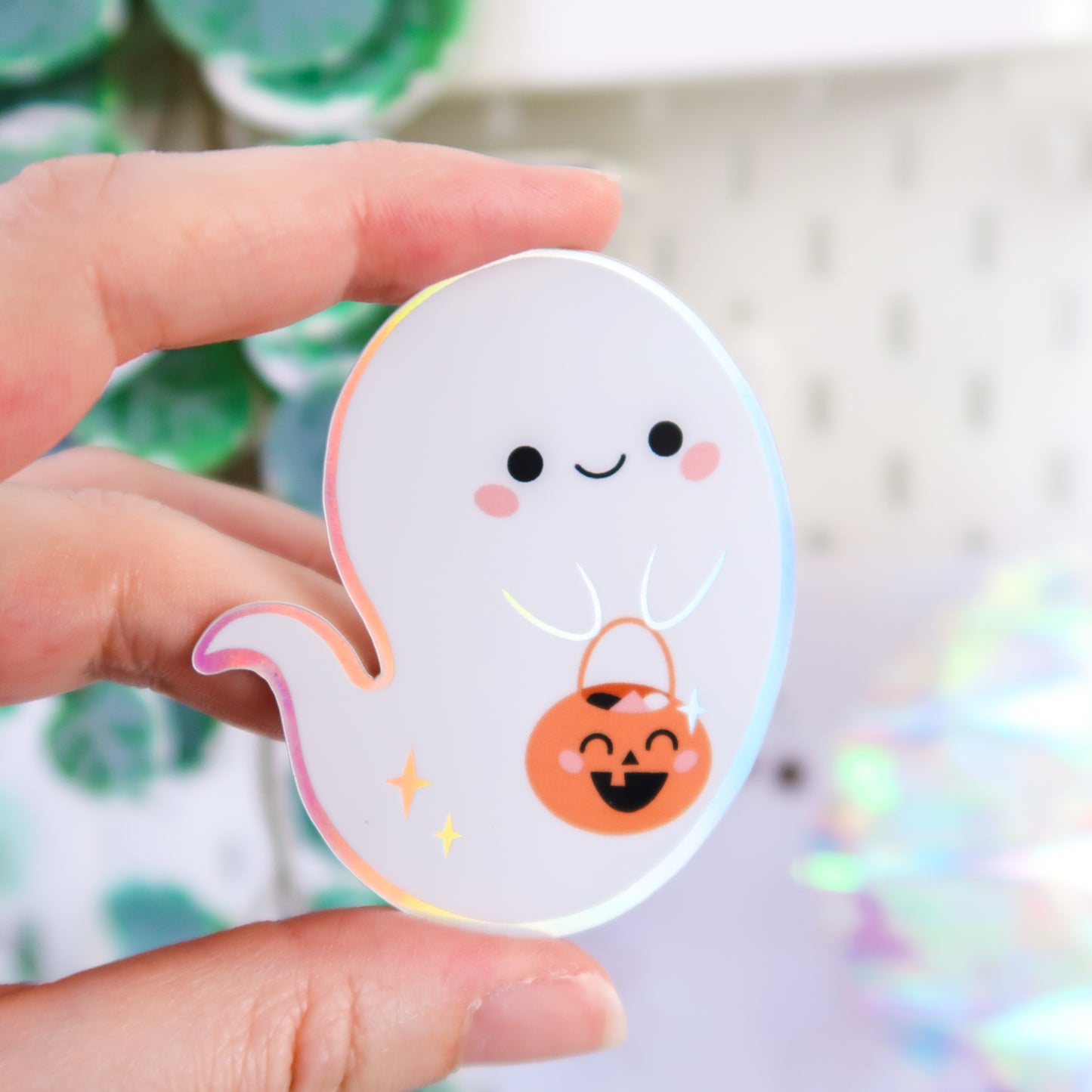 Cute Ghost Holographic Sticker