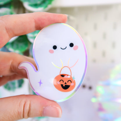 Cute Ghost Holographic Sticker