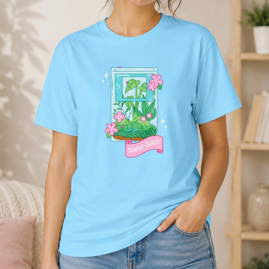 Game Over Terrarium T-Shirt Sky Blue