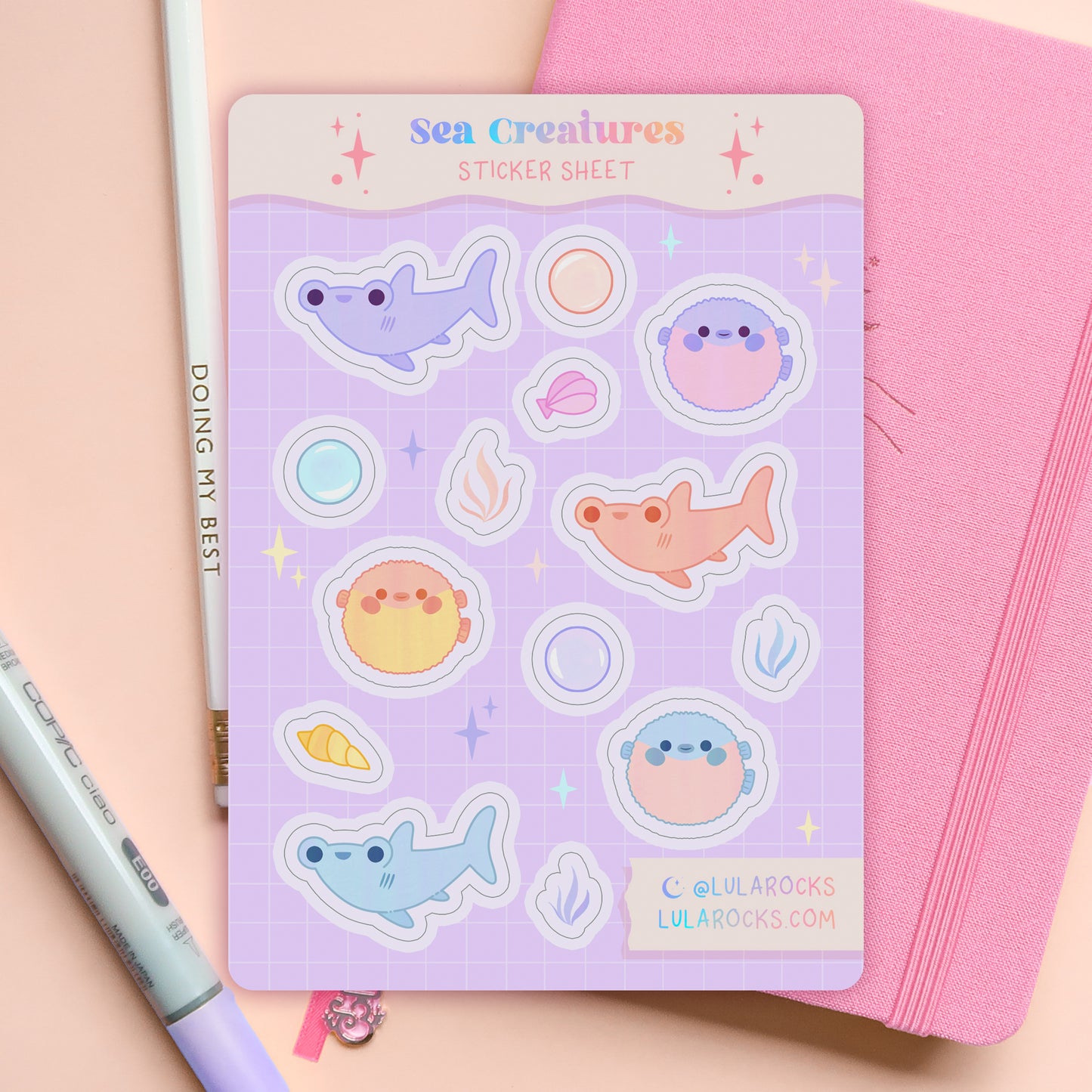 Sea Creatures Planner Sticker Sheet