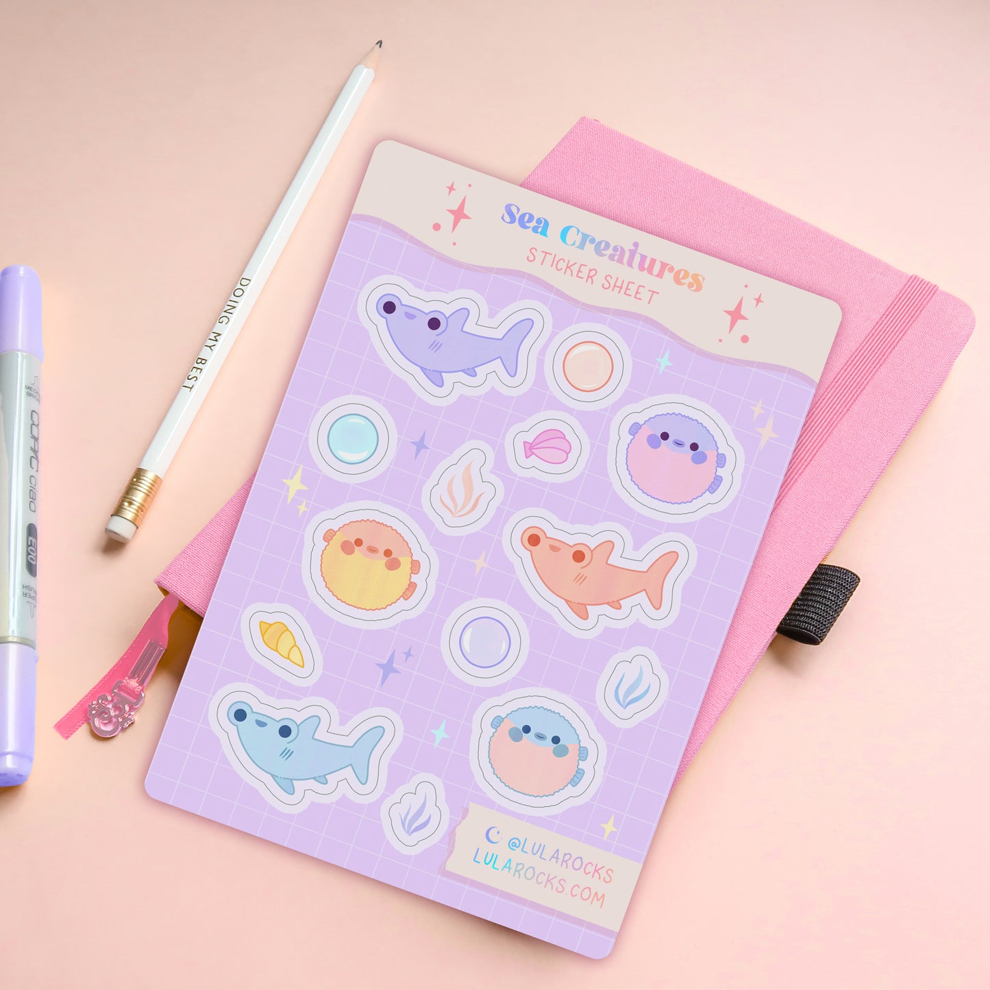 Sea Creatures Planner Sticker Sheet