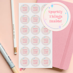 Sparkly Things Inside Small Business Sticker Sheet