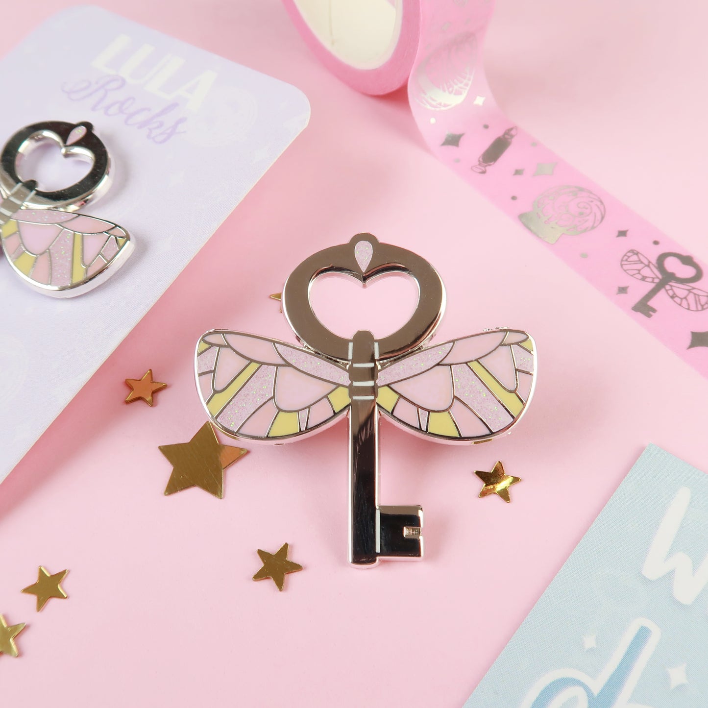 Pink Key Enamel Pin