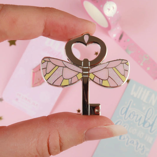 Pink Key Enamel Pin