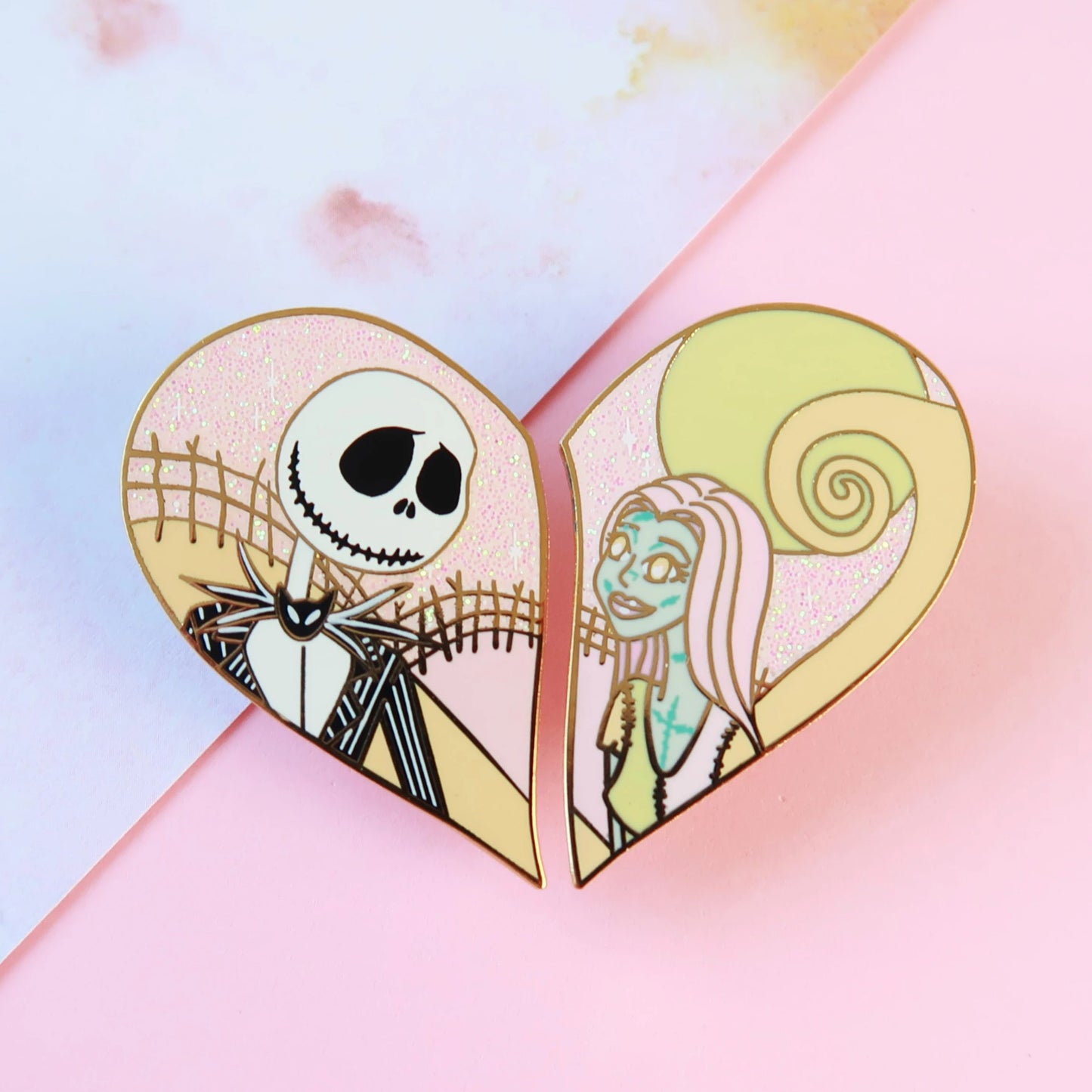 Jack & Sally Enamel Pin Set