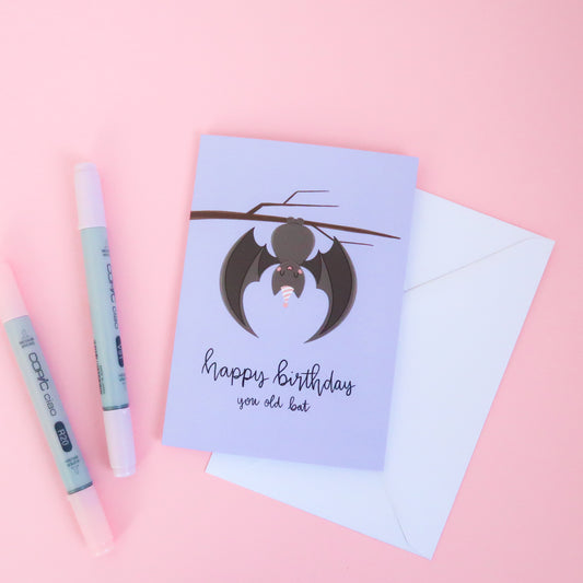 Happy Birthday Old Bat Greeting Card