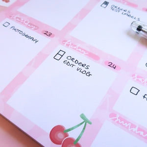 Fruity A4 Weekly Desk Planner - Dotted