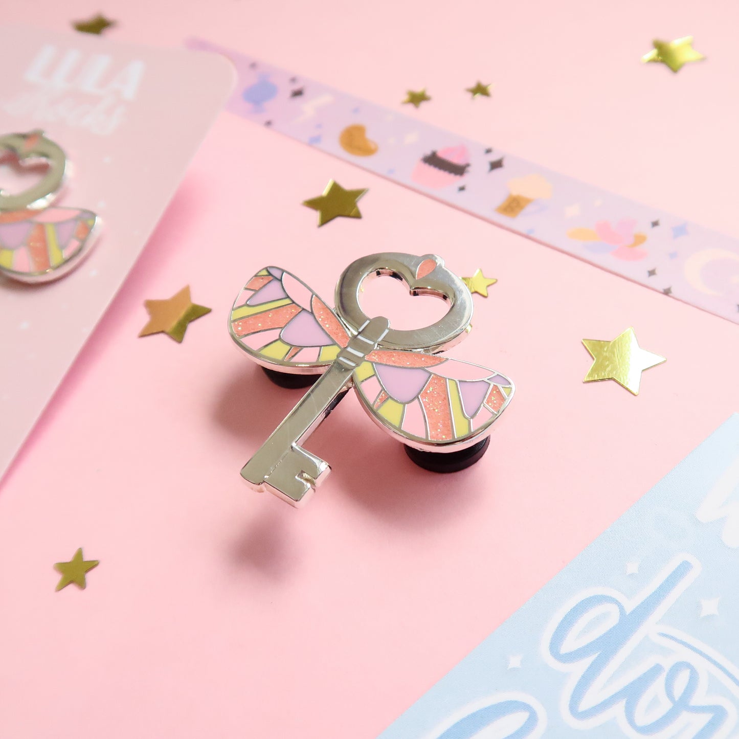 Peach Key Enamel Pin