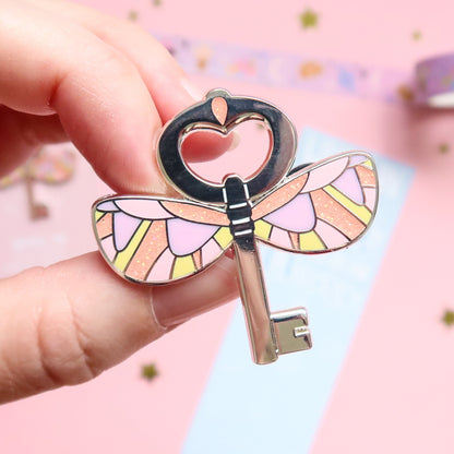 Peach Key Enamel Pin