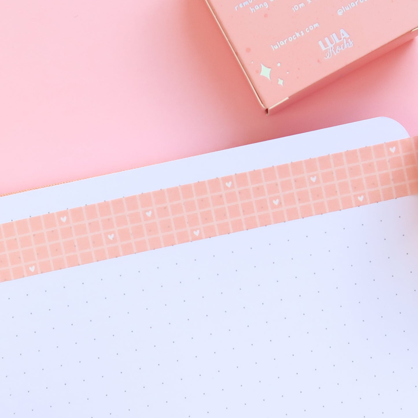 Peach Grid Washi Tape