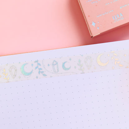 Magic Moon White Holographic Silver Foil Washi Tape