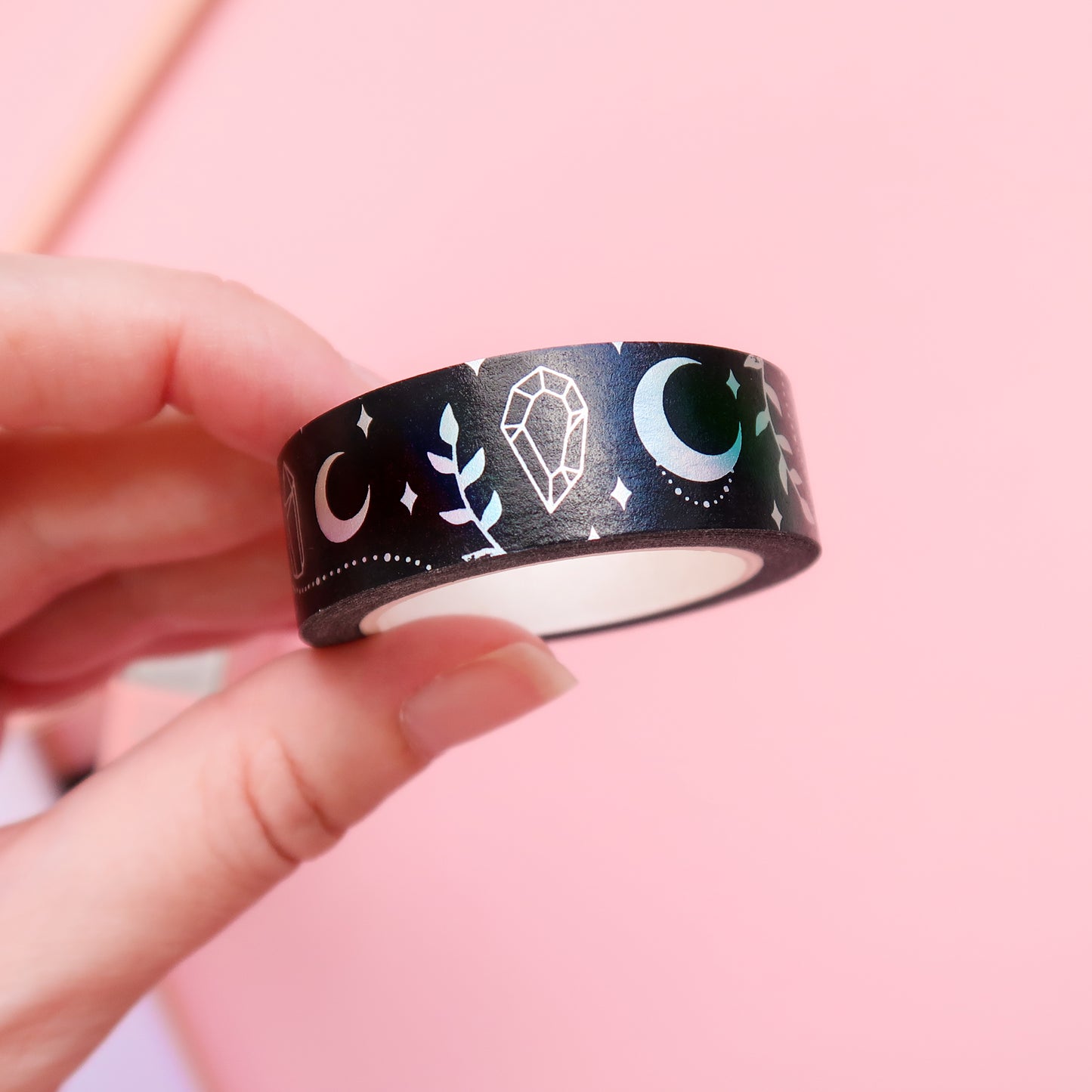 Magic Moon Holographic Silver Foil Washi Tape