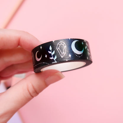 Magic Moon Holographic Silver Foil Washi Tape