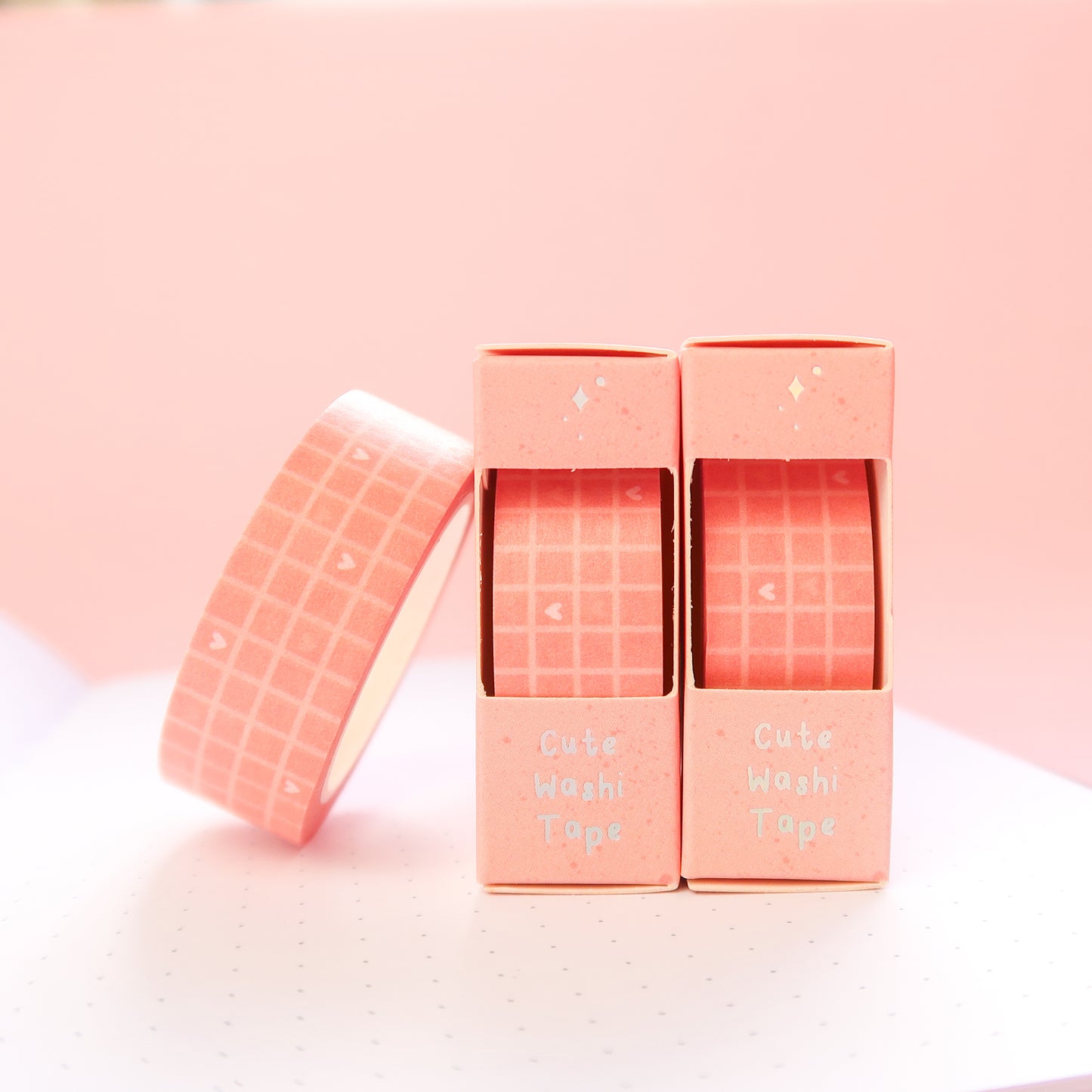 Peach Grid Washi Tape